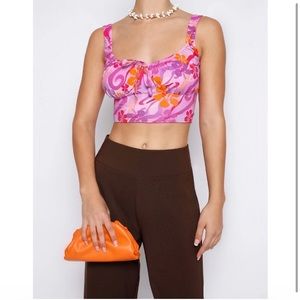 Pink floral Tigermist top